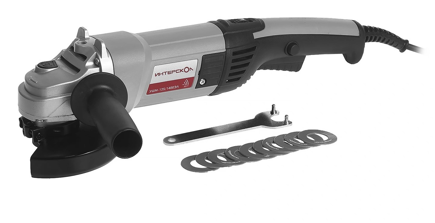 Угловая шлифмашина ИНТЕРСКОЛ УШМ-125/1400ЭЛ, 1400 Вт, 125 мм, 10000 об/мин (302.1.0.00)