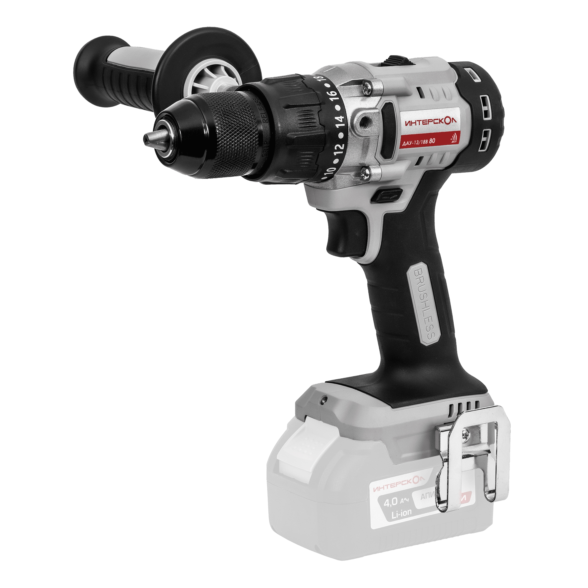 Аккумуляторная ударная дрель-шуруповерт ИНТЕРСКОЛ ДАУ-13/18В 80, 18 В, 1800 об/мин, без АКБ и ЗУ (786.0.0.70)