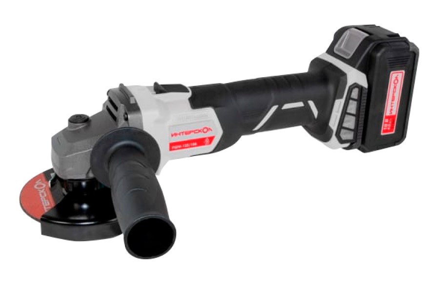 Аккумуляторная угловая шлифмашина ИНТЕРСКОЛ УШМ-125/18В, 18 В, 125 мм, 8500 об/мин, с АКБ 4 Ач и ЗУ (578.4.1.70)
