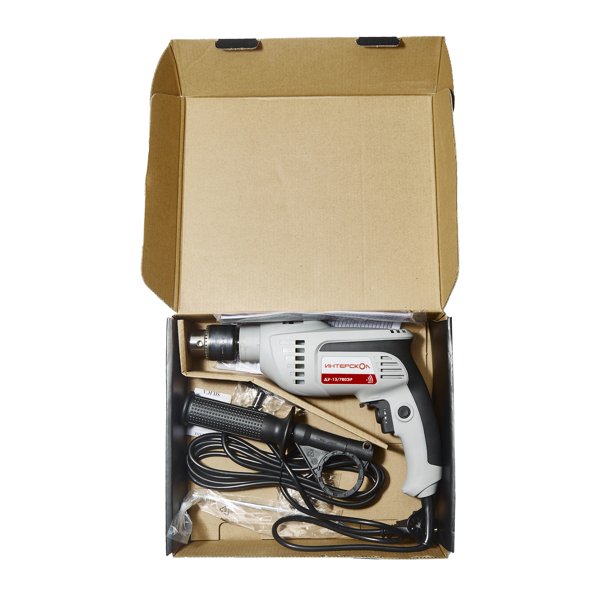 Ударная дрель ИНТЕРСКОЛ ДУ-13/780ЭР, 780 Вт, 2700 об/мин, 30000 уд/мин (421.1.0.00)