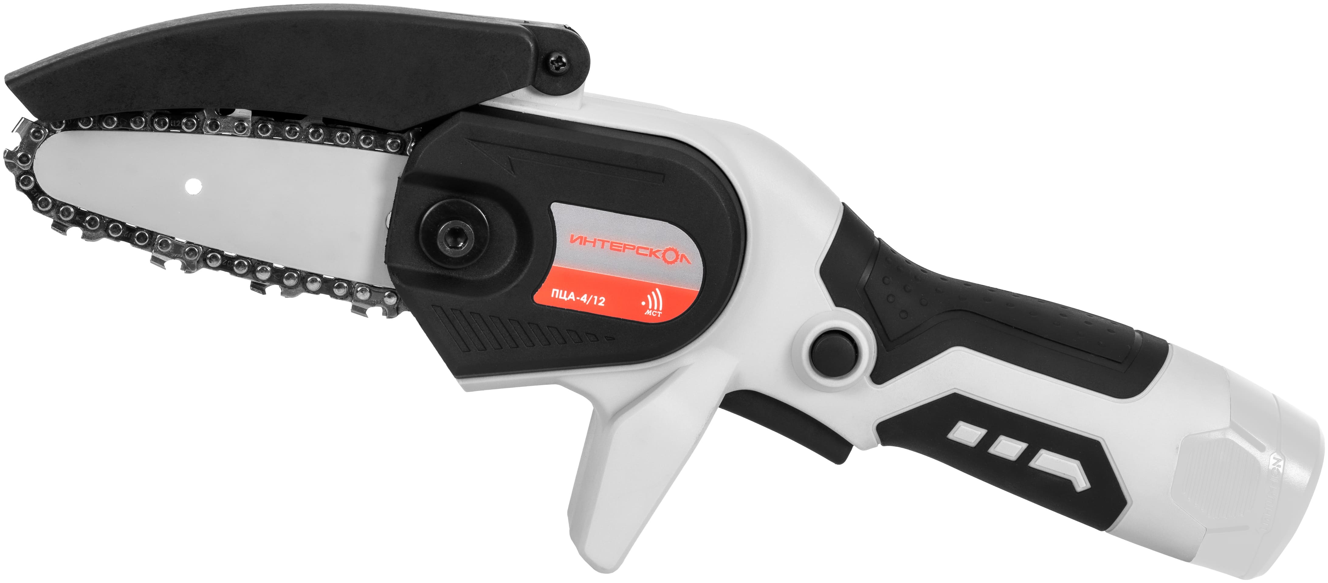 Аккумуляторная цепная пила ИНТЕРСКОЛ ПЦА-4/12, 12 В, 10 см, 3.9 м/с, без АКБ и ЗУ (811.0.0.70)