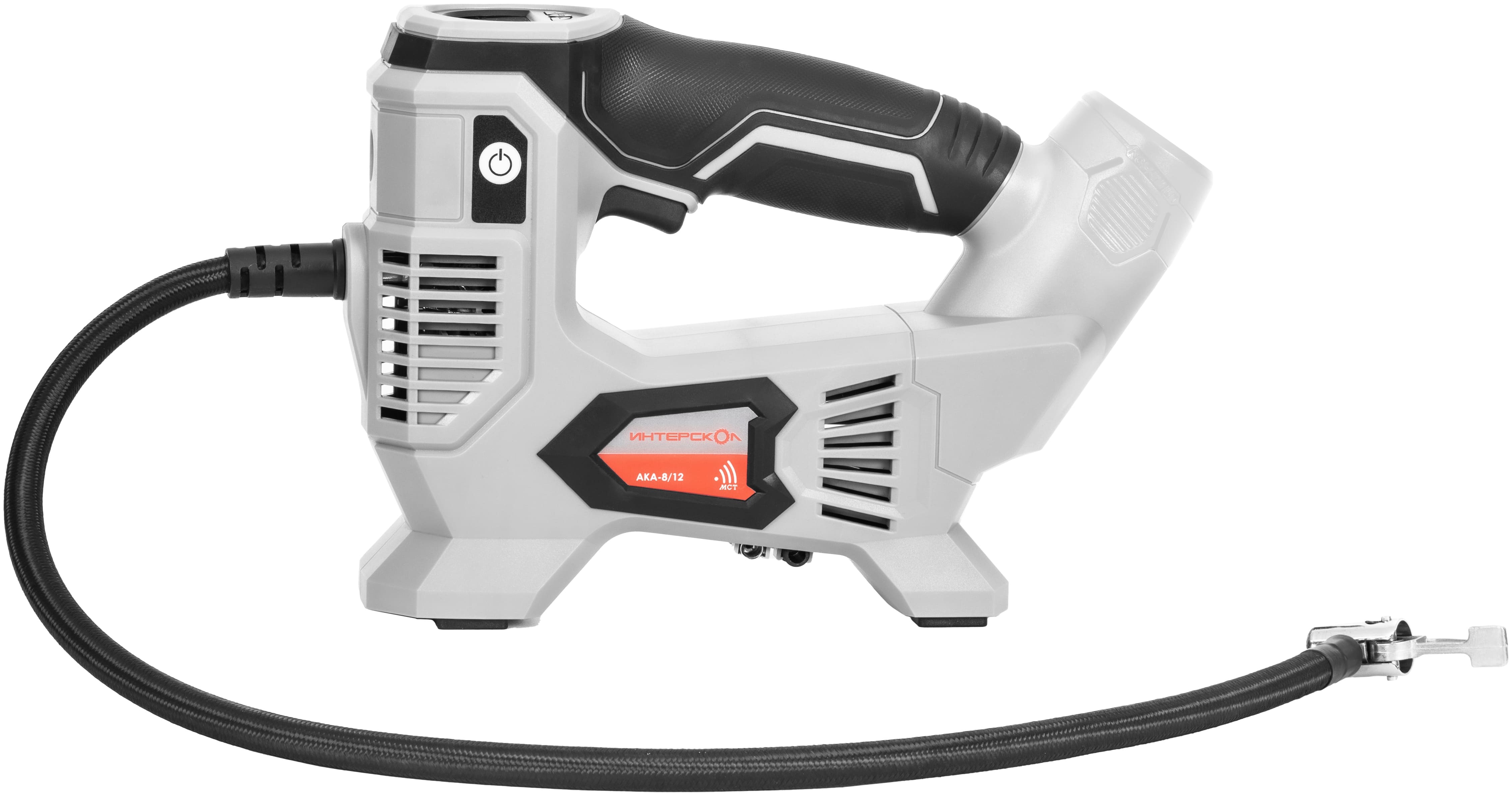Аккумуляторный компрессор ИНТЕРСКОЛ АКА-8/12ЭМ, 12 В, 10.3 бар, 60 л/мин, без АКБ и ЗУ