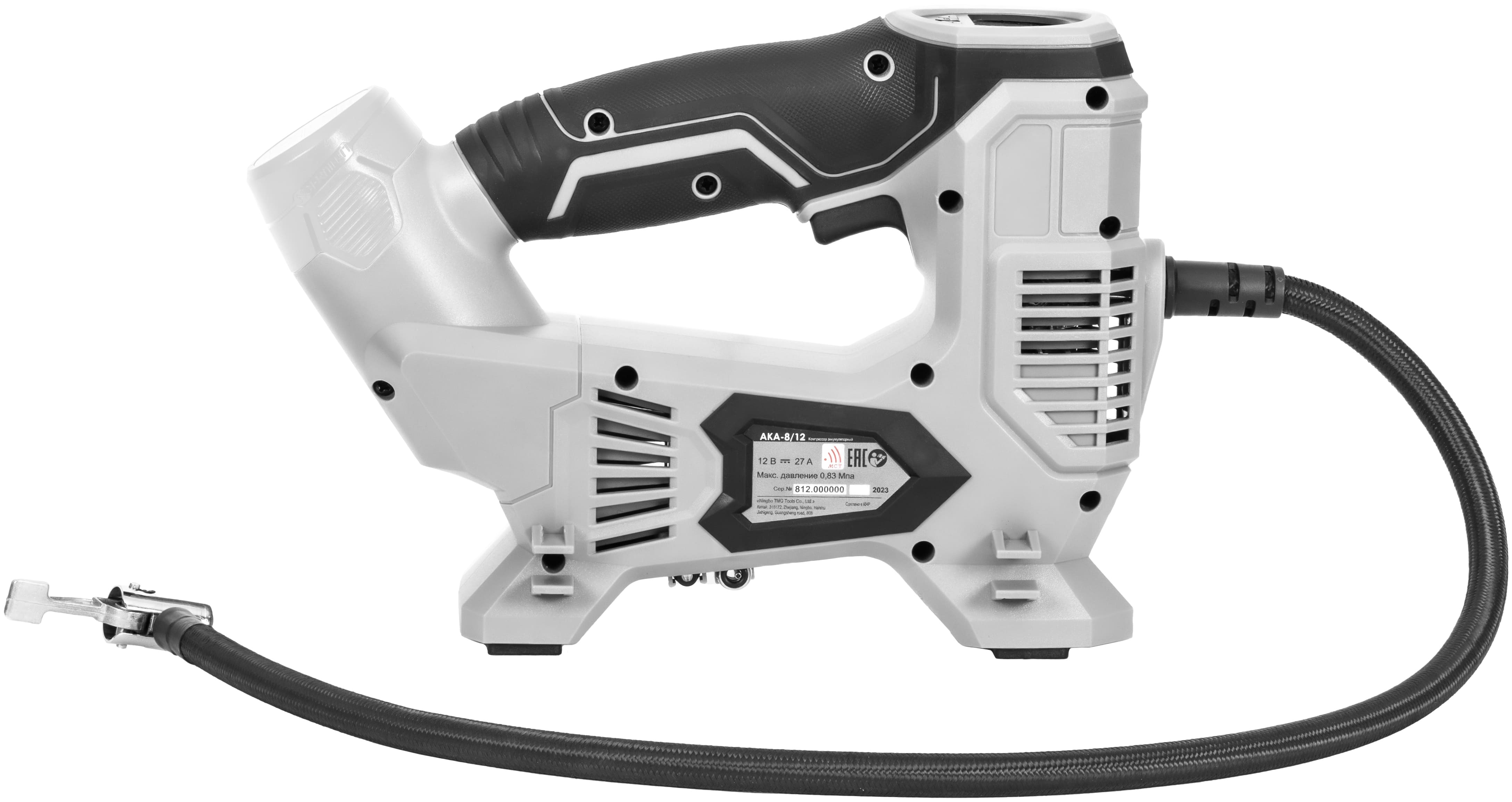 Аккумуляторный компрессор ИНТЕРСКОЛ АКА-8/12ЭМ, 12 В, 10.3 бар, 60 л/мин, без АКБ и ЗУ