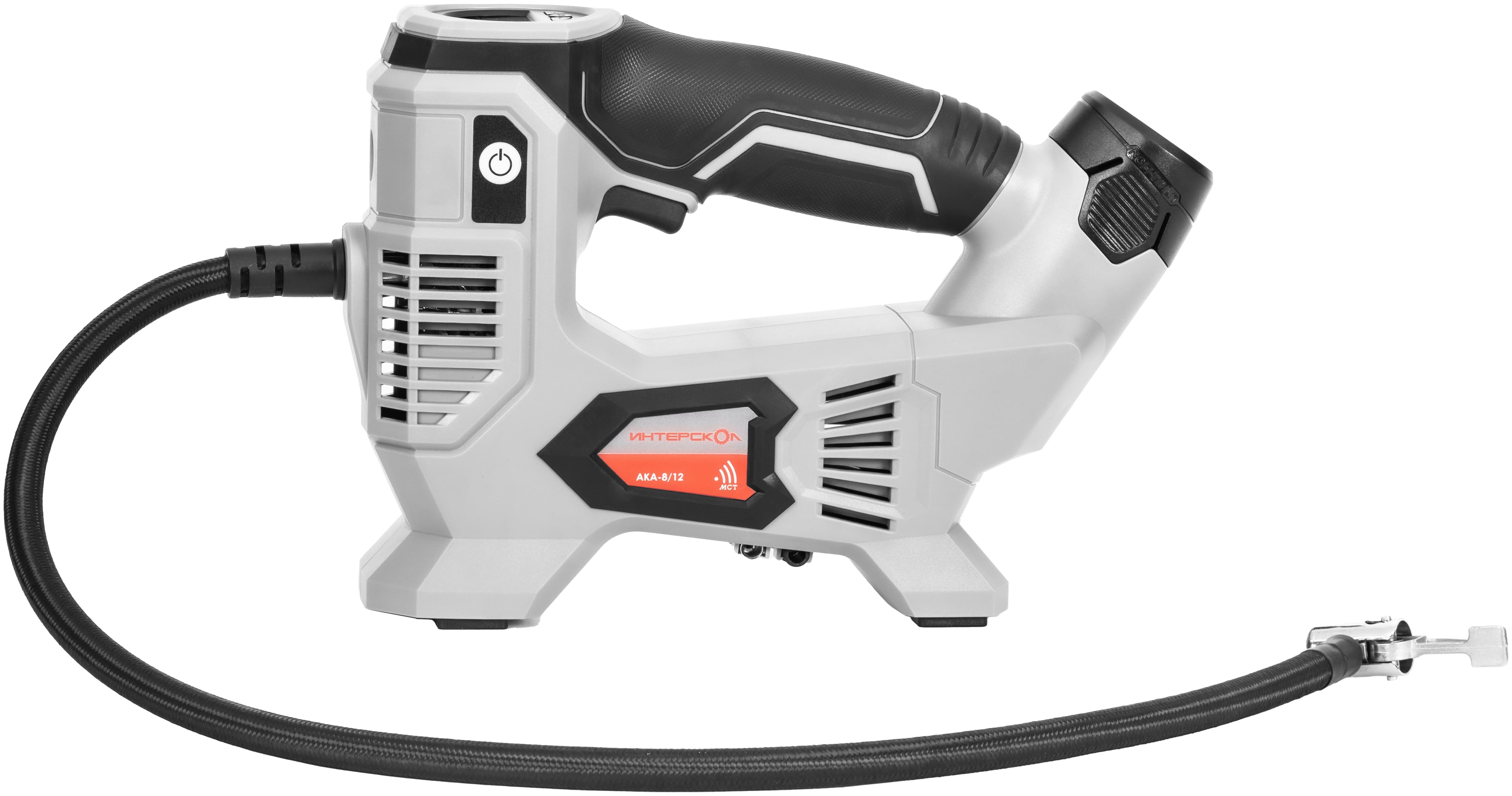 Аккумуляторный компрессор ИНТЕРСКОЛ АКА-8/12ЭМ, 12 В, 10.3 бар, 60 л/мин, с 2 АКБ 2 Ач и ЗУ