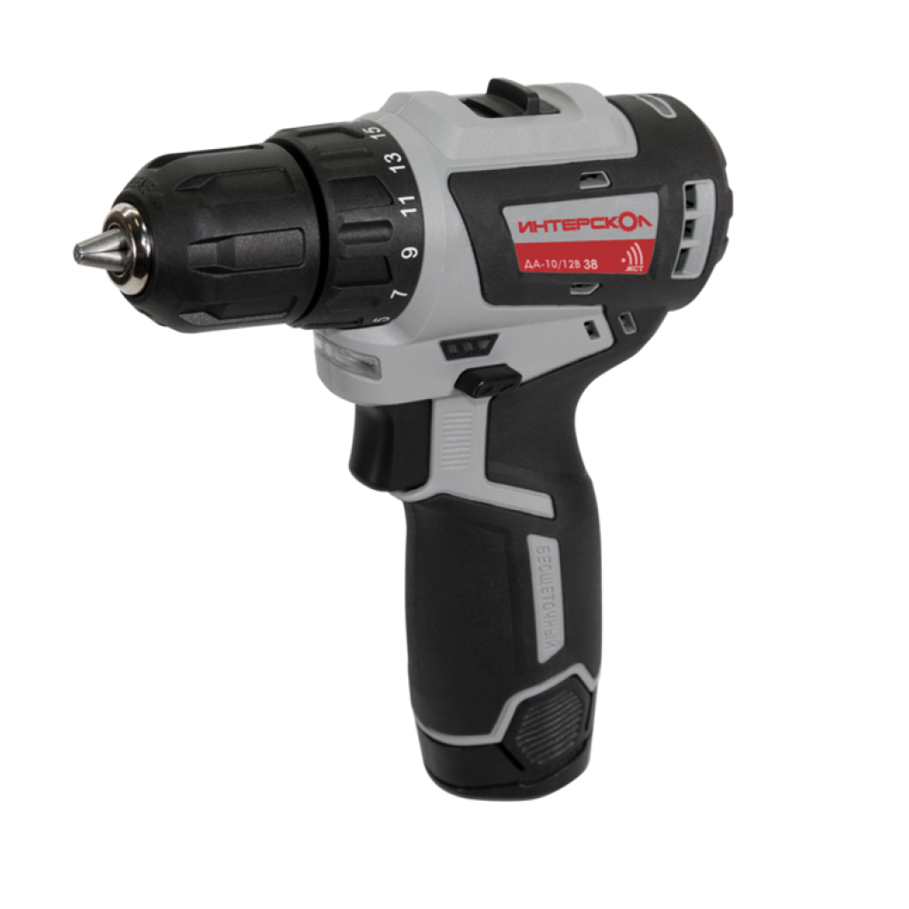 Аккумуляторная дрель-шуруповерт ИНТЕРСКОЛ МиниМАКС ДА-10/12В 38, 12 В, 1550 об/мин, c 2 АКБ 3 Ач и ЗУ, в кейсе (757.3.2.40)