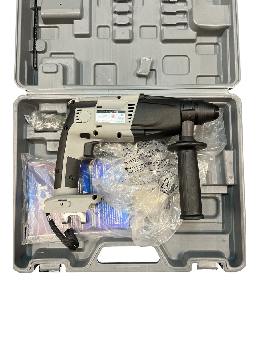 Аккумуляторный перфоратор ИНТЕРСКОЛ ПА-18/18Л2, 18 В, 1.3 Дж, 6900 уд/мин, без АКБ и ЗУ, в кейсе (УЦЕНЕННЫЙ ТОВАР) (329.0.0.74/U3)