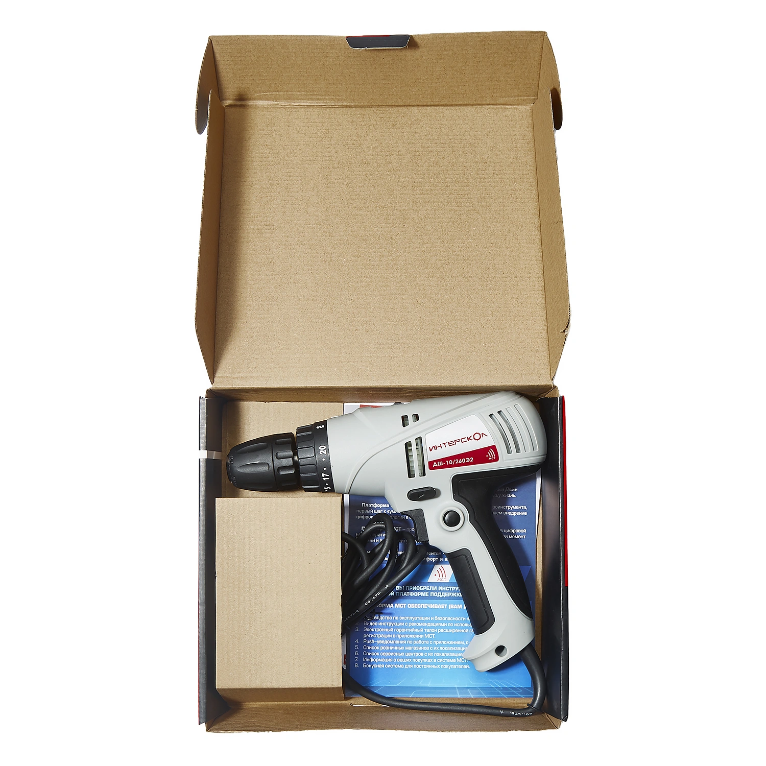 Дрель-шуруповерт ИНТЕРСКОЛ ДШ-10/260Э2, 260 Вт, 1800 об/мин (211.1.1.00)