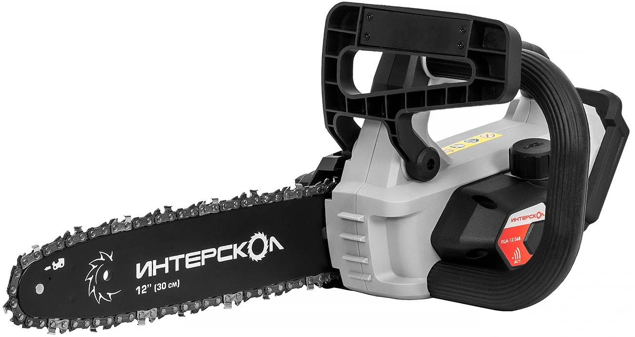 Аккумуляторная цепная пила ИНТЕРСКОЛ ПЦА-12/36В, 36 В, 30 см, с АКБ 2.5 Ач и ЗУ (824.0.0.70-B25C)