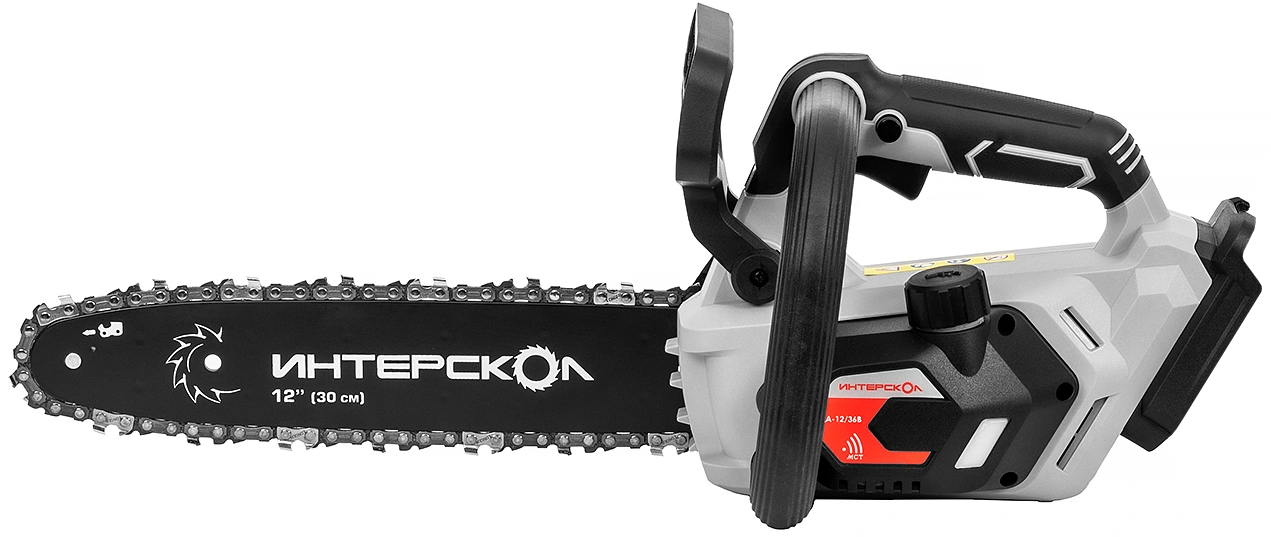 Аккумуляторная цепная пила ИНТЕРСКОЛ ПЦА-12/36В, 36 В, 30 см, с АКБ 2.5 Ач и ЗУ (824.0.0.70-B25C)