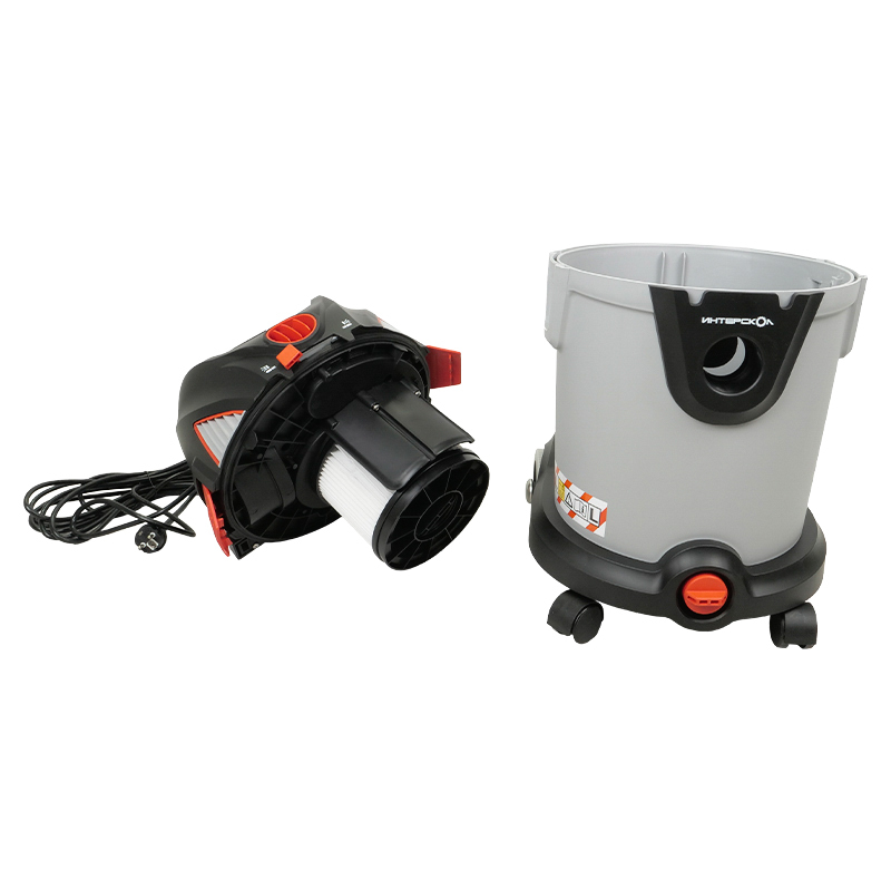 Пылесос строительный ИНТЕРСКОЛ ПУ-30/1400Р, 1400 Вт, 3.6 л/мин, 30 л., с комплектом мешков, 707.1.0.03