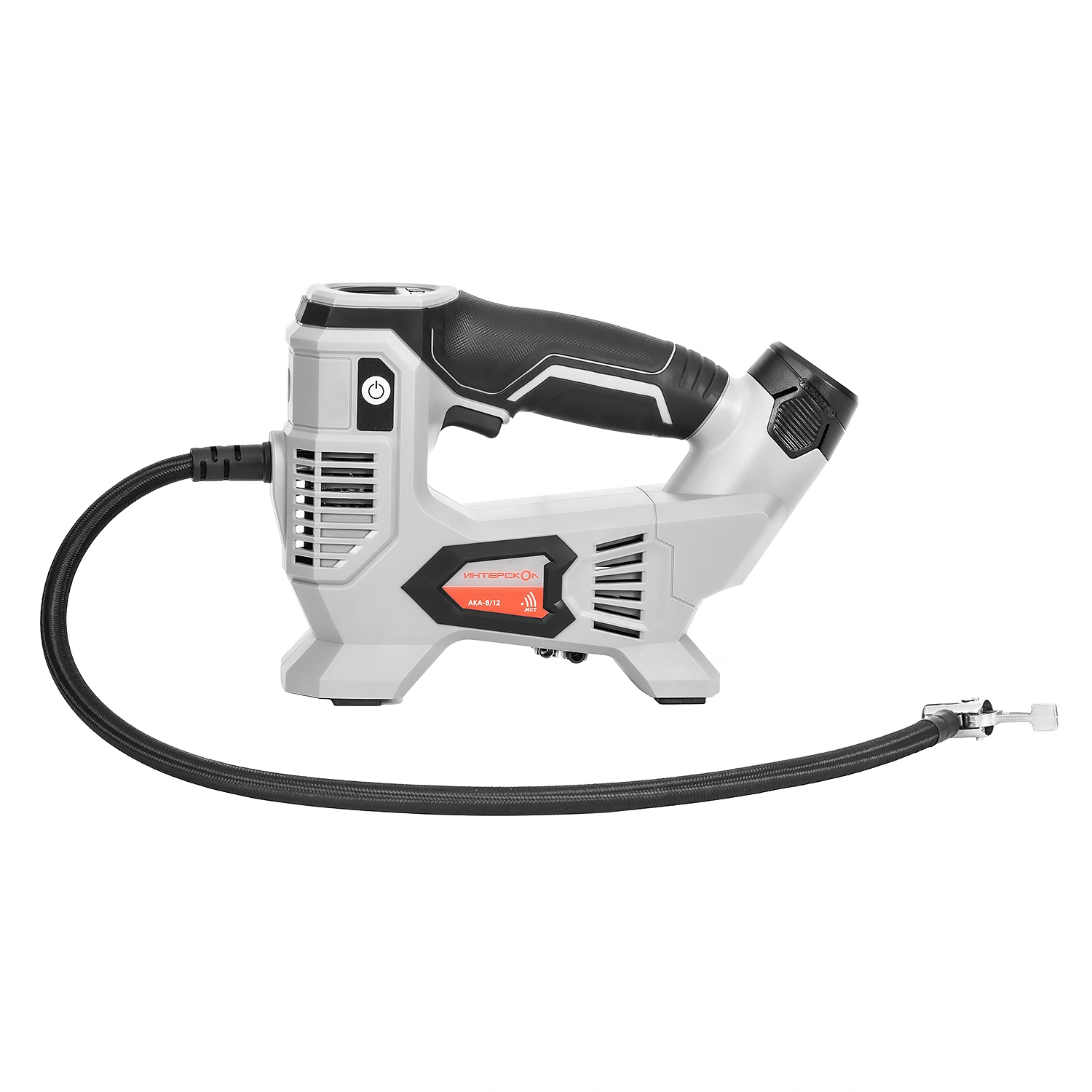 Аккумуляторный компрессор ИНТЕРСКОЛ АКА-8/12ЭМ, 12 В, 10.3 бар, 60 л/мин, с АКБ 2 Ач и ЗУ