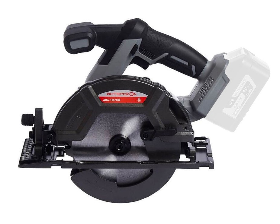 Аккумуляторная дисковая пила ИНТЕРСКОЛ ДПА-165/18В, 18 В, 165 мм, 5000 об/мин, без АКБ и ЗУ (577.0.0.70)