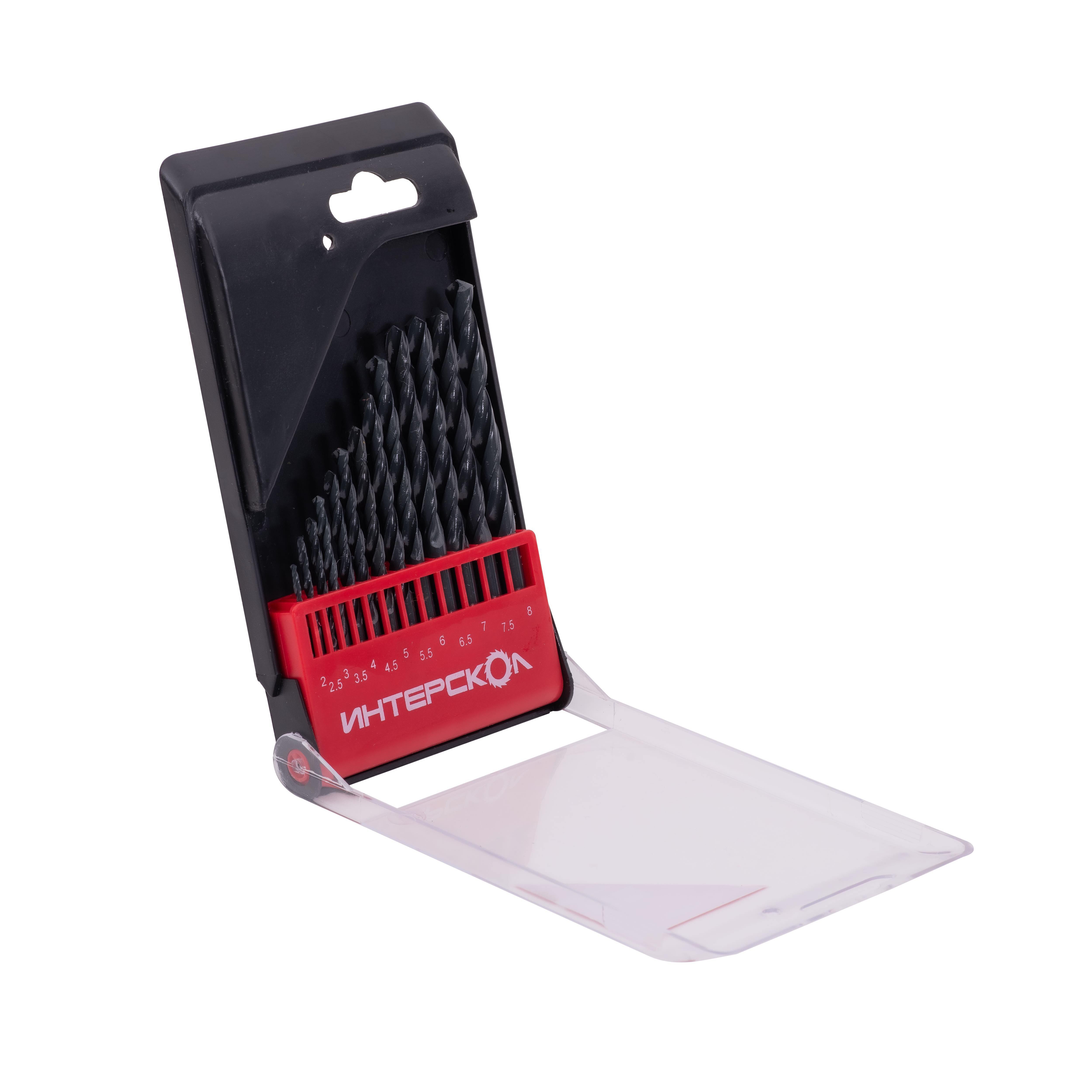 Набор сверл ИНТЕРСКОЛ по металлу, 2-8 мм, 13 шт (18201.013)