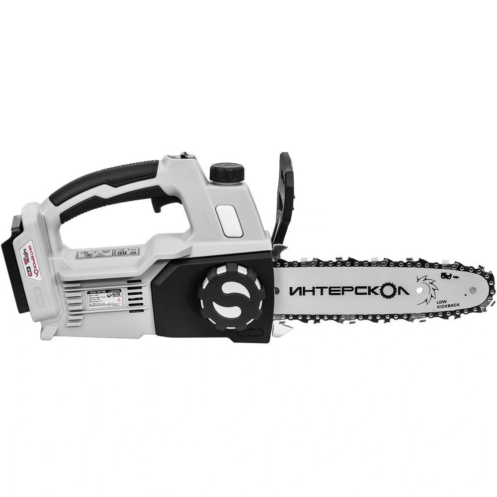 Аккумуляторная цепная пила ИНТЕРСКОЛ ПЦА-10/18В, 18 В, 25.4 см, 10 м/с, с АКБ 2 Ач и ЗУ (696.1.0.70-B2C)