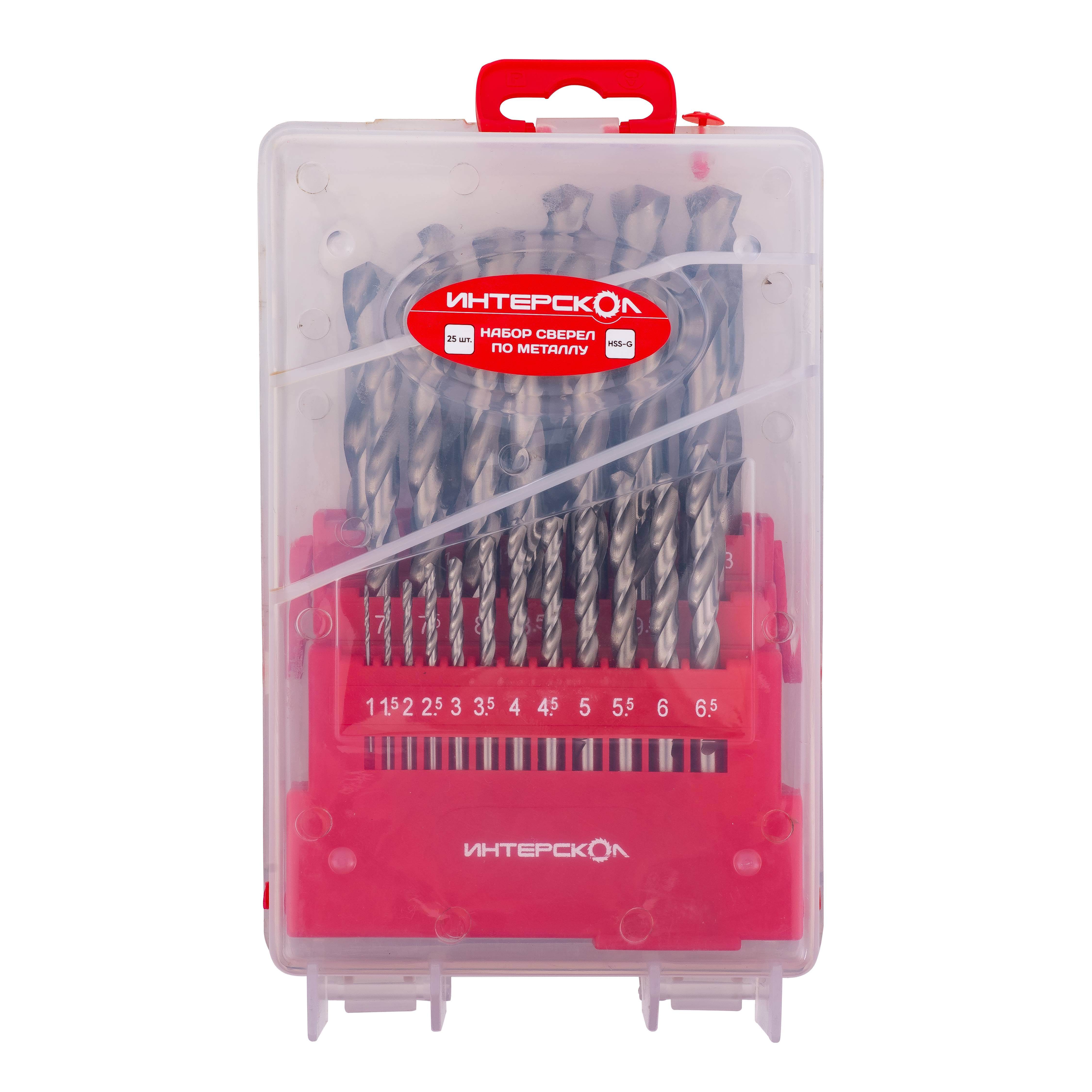 Набор сверл ИНТЕРСКОЛ по металлу, 1-13 мм, 25 шт. (18101.025)