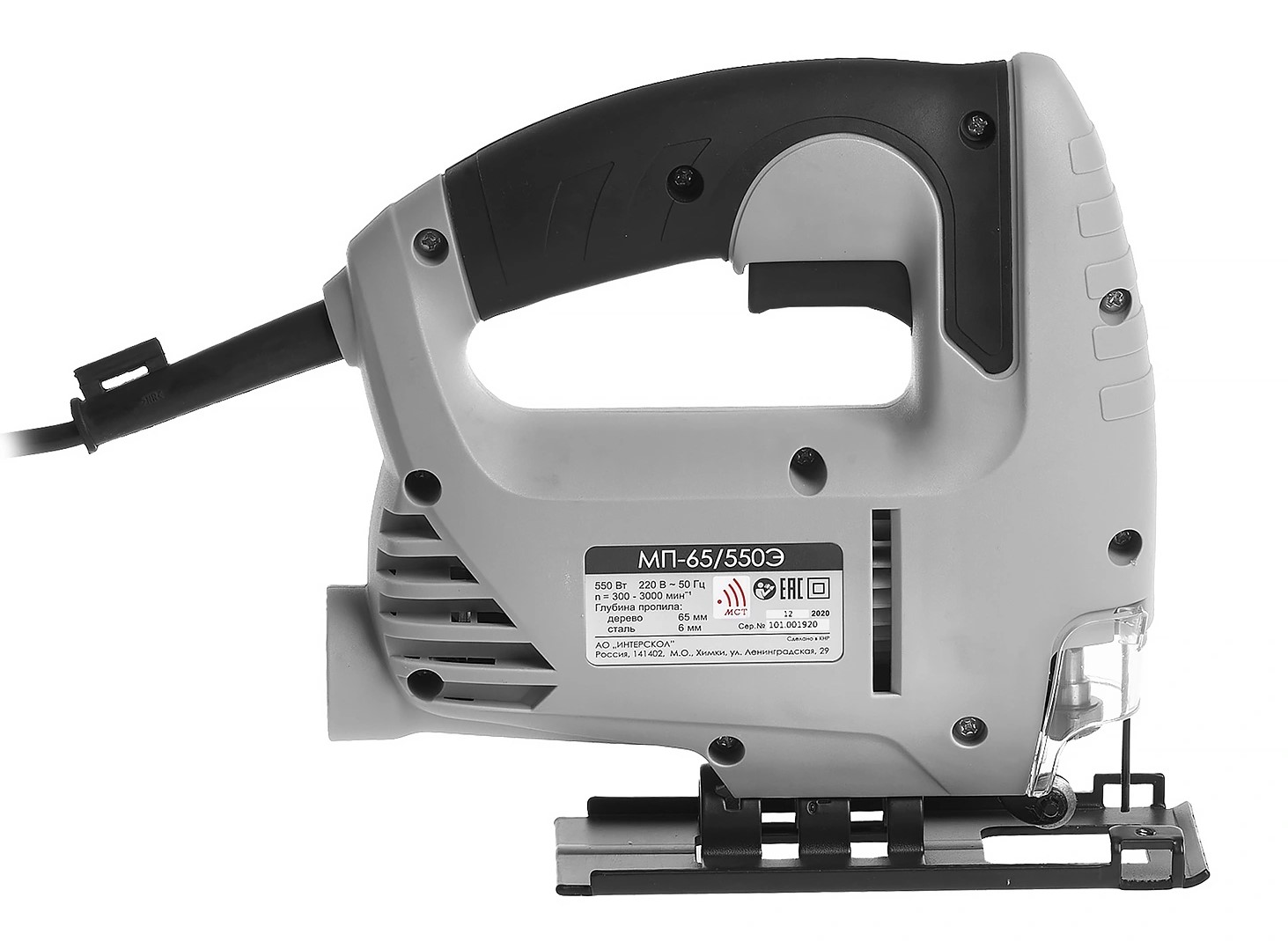 Лобзик ИНТЕРСКОЛ МП-65/550Э, 550 Вт, 3000 ход/мин, 65 мм (101.1.1.00)