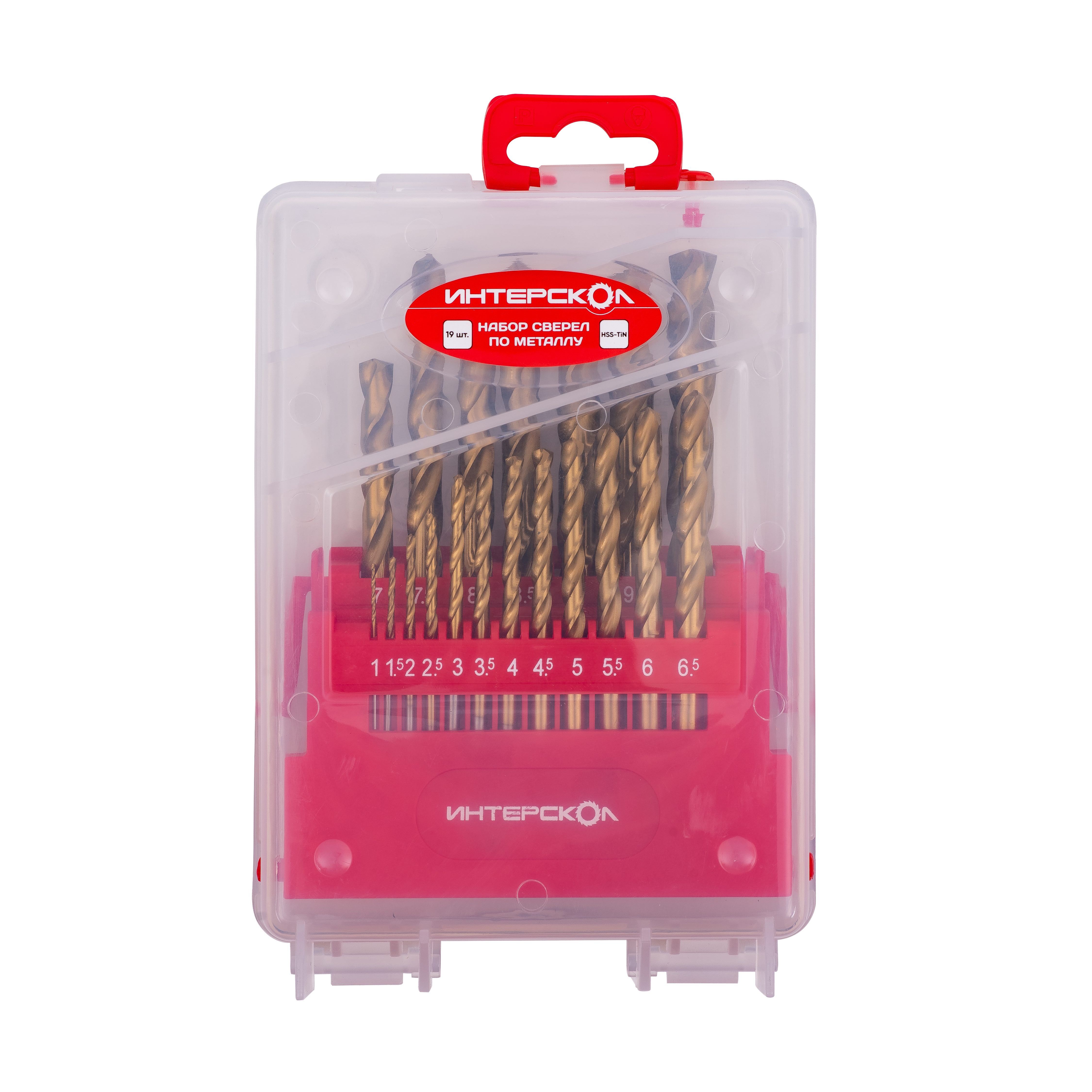 Набор сверл ИНТЕРСКОЛ по металлу, 1-10 мм, 19 шт. (18301.019)