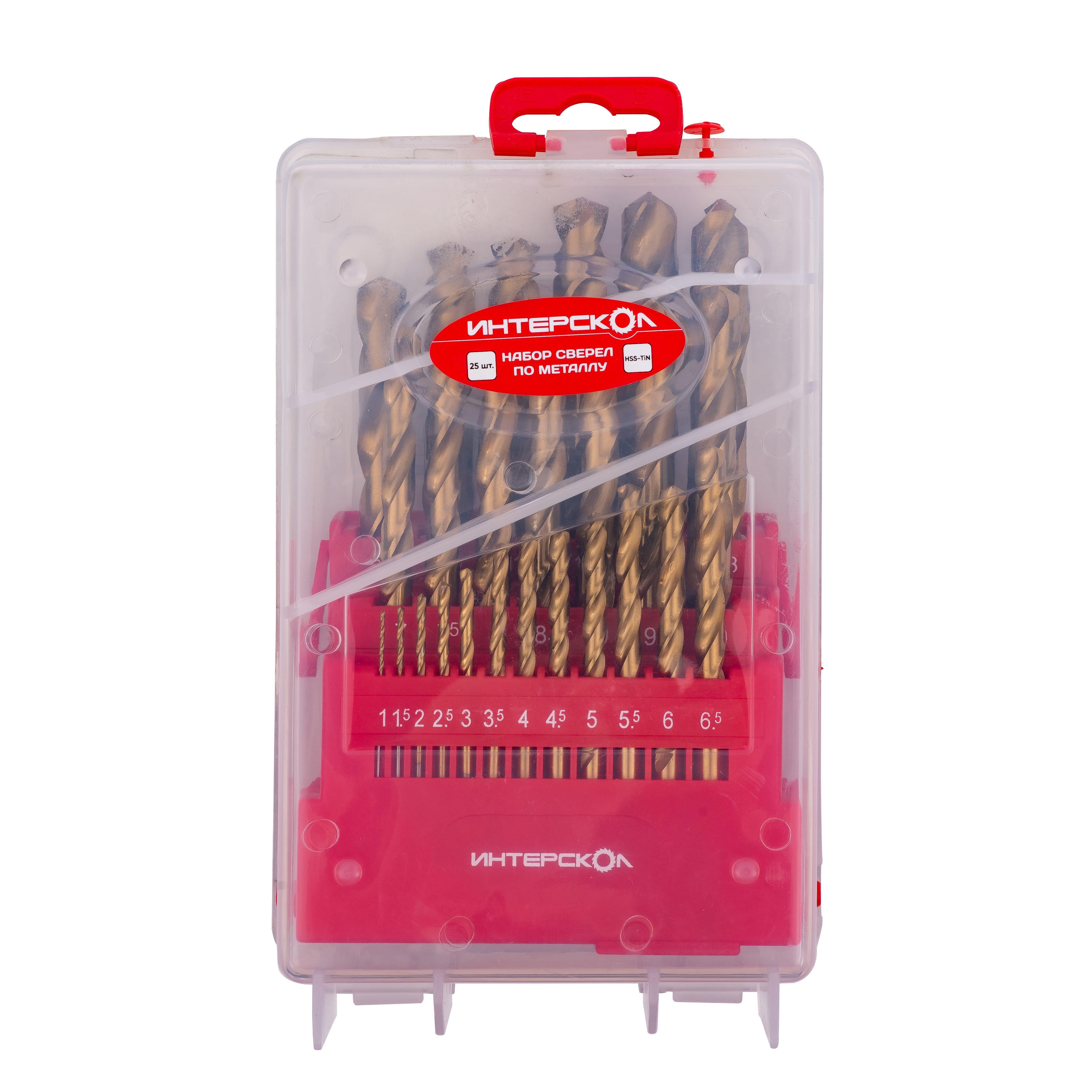 Набор сверл ИНТЕРСКОЛ по металлу, 1-13 мм, 25 шт. (18301.025)