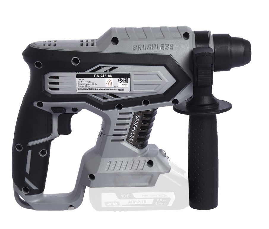 Аккумуляторный перфоратор ИНТЕРСКОЛ ПА-24/18В, 18 В, 2.2 Дж, 5300 уд/мин, с АКБ 2 Ач и ЗУ, в кейсе (579.0.0.70-B2C)