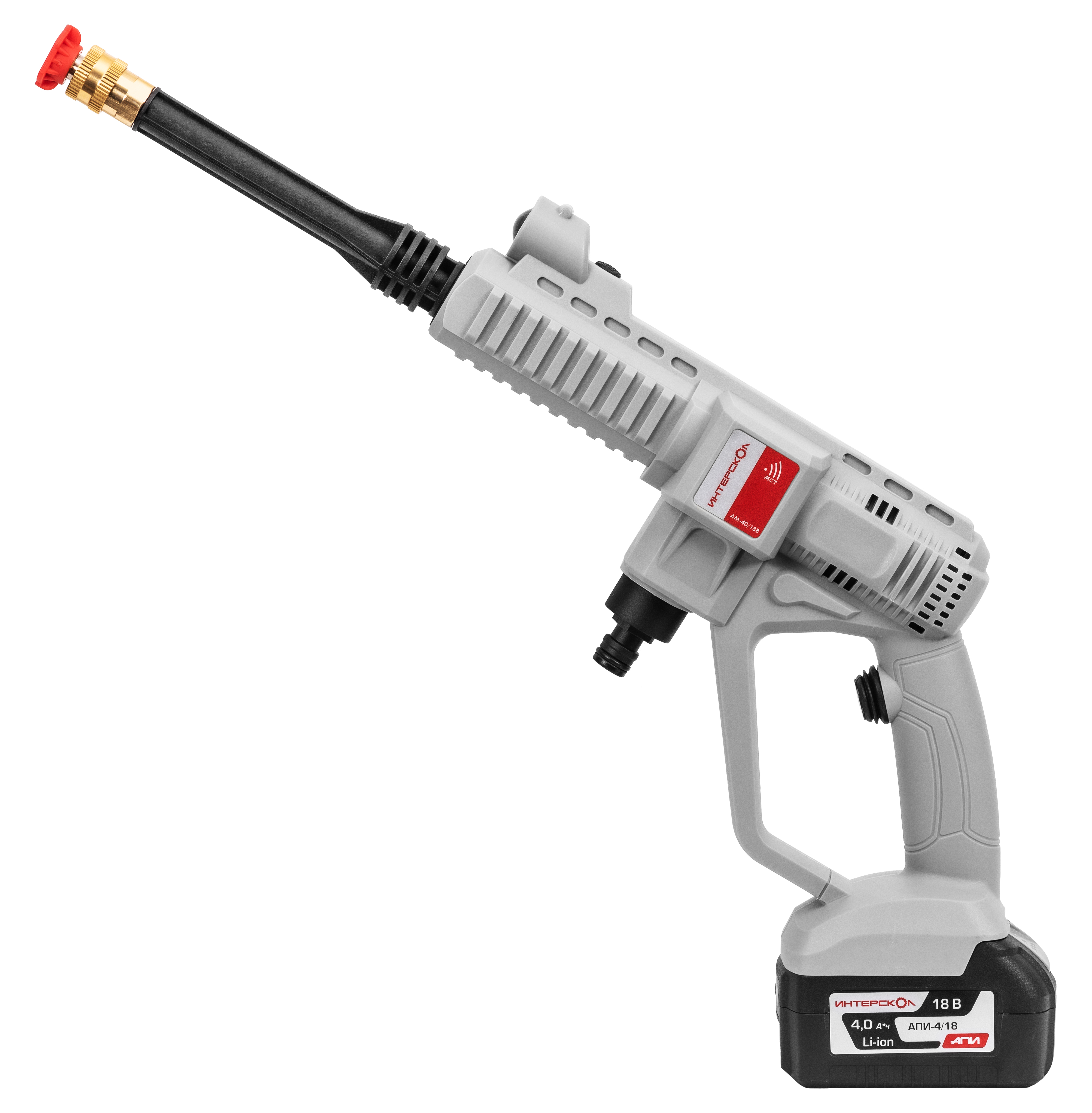 Аккумуляторная мойка высокого давления ИНТЕРСКОЛ АМ-40/18В, 18 В, 40 бар, 292.2 л/ч, без АКБ и ЗУ (746.0.0.70)