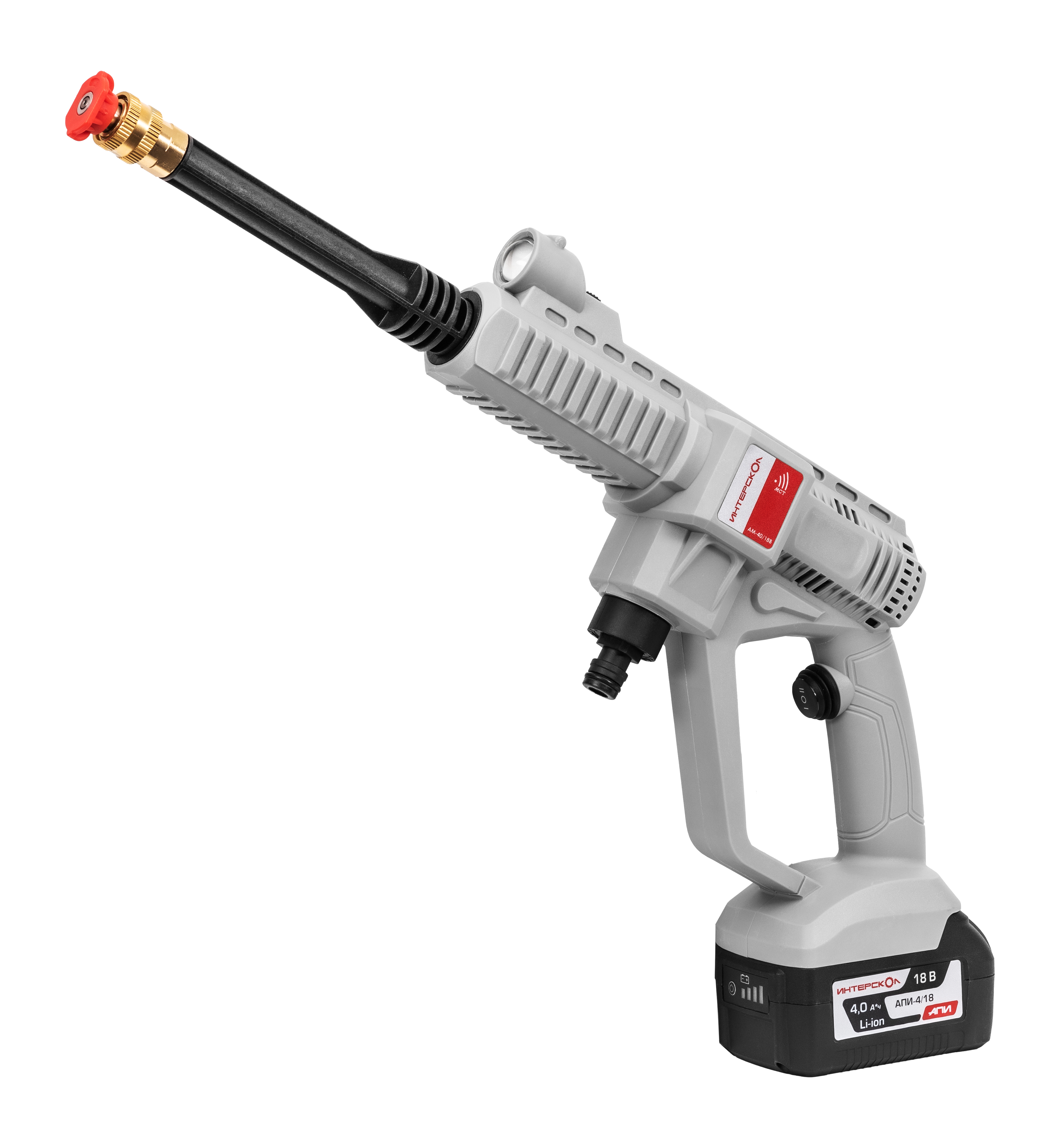 Аккумуляторная мойка высокого давления ИНТЕРСКОЛ АМ-40/18В, 18 В, 40 бар, 292.2 л/ч, без АКБ и ЗУ (746.0.0.70)