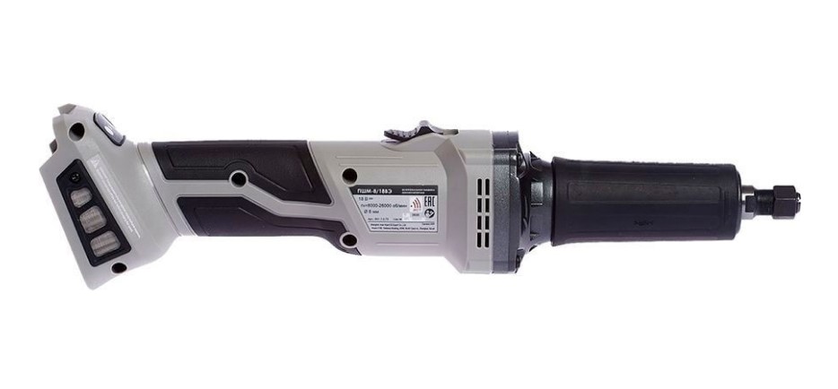 Аккумуляторная прямошлифовальная машина ИНТЕРСКОЛ ПШМ-8/18ВЭ, 18 В26000 об/мин, без АКБ и ЗУ (641.1.0.70)