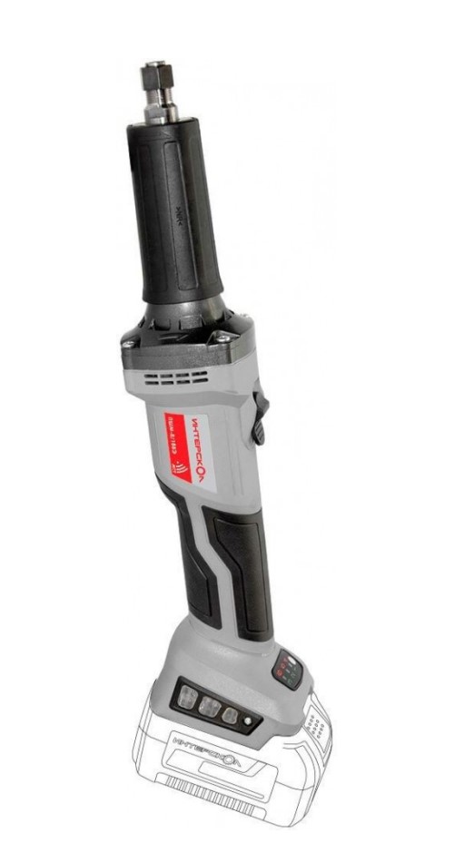 Аккумуляторная прямошлифовальная машина ИНТЕРСКОЛ ПШМ-8/18ВЭ, 18 В26000 об/мин, без АКБ и ЗУ (641.1.0.70)