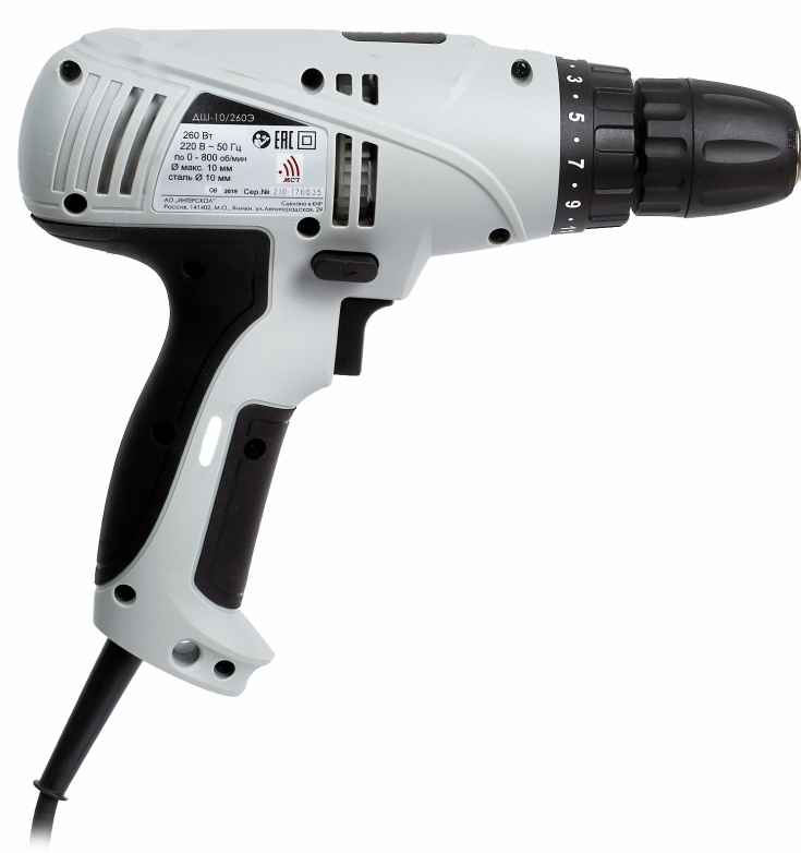 Дрель-шуруповерт ИНТЕРСКОЛ Ш-700ЭР, 701 Вт, 4000 об/мин (39.1.0.10)