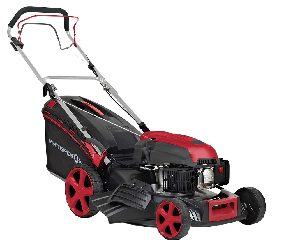 Бензиновая газонокосилка ИНТЕРСКОЛ ГБ-53/196СБ, 6 л.с, 196 см³, 3000 об/мин, 65 л (933.0.0.70)