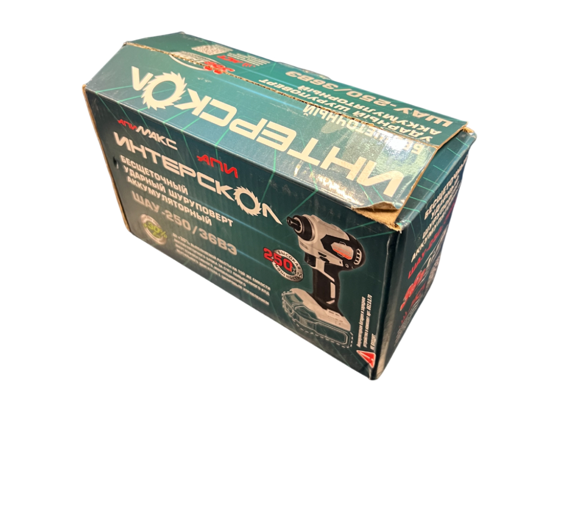 Аккумуляторный ударный шуруповерт ИНТЕРСКОЛ ШАУ-250/36ВЭ 250, 36 В, 250 Нм, 4500 уд/мин, без АКБ и ЗУ (УЦЕНЕННЫЙ ТОВАР) (862.0.0.70/U)