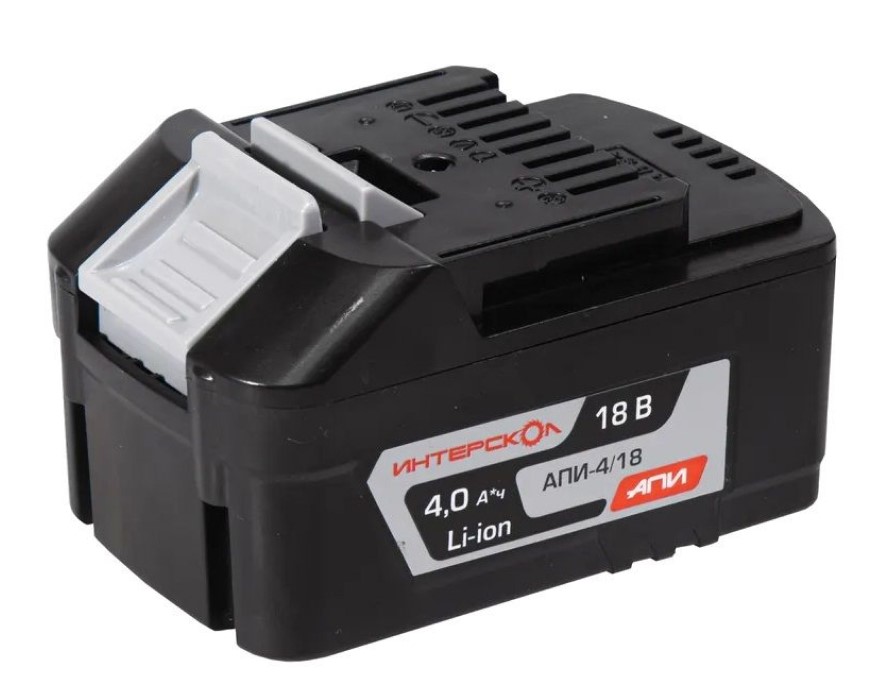 Аккумуляторный слайдерный блок ИНТЕРСКОЛ АПИ-4/18И, Li-Ion, 18 В, 4 Ач, 1 шт. (2400.121)