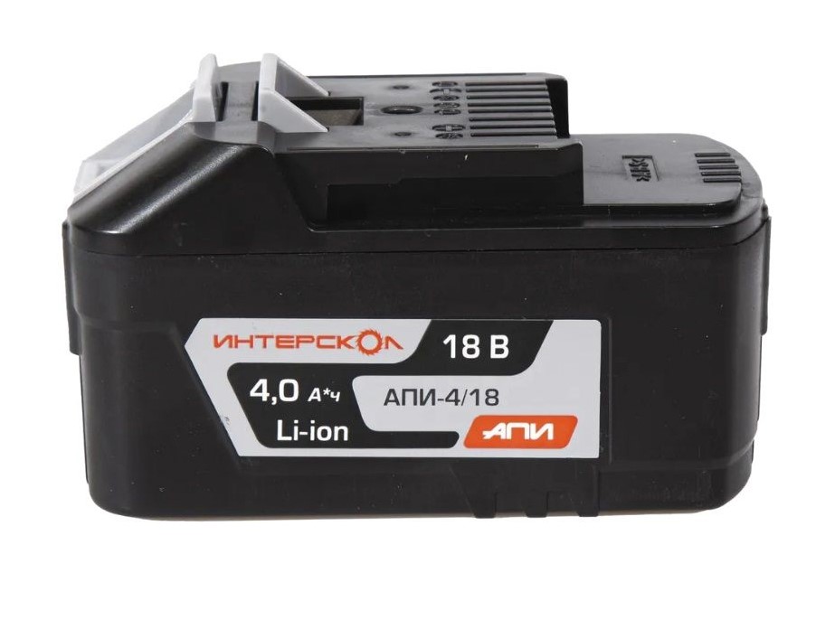 Аккумуляторный слайдерный блок ИНТЕРСКОЛ АПИ-4/18И, Li-Ion, 18 В, 4 Ач, 1 шт. (2400.121)