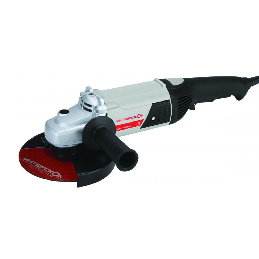 Угловая шлифмашина ИНТЕРСКОЛ УШМ-180/2000, 2000 Вт, 180 мм, 8000 об/мин (626.1.0.00)