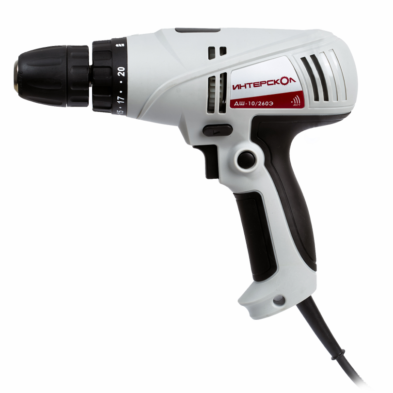Дрель-шуруповерт ИНТЕРСКОЛ ДШ-10/260Э, 260 Вт, 800 об/мин (210.1.1.00)