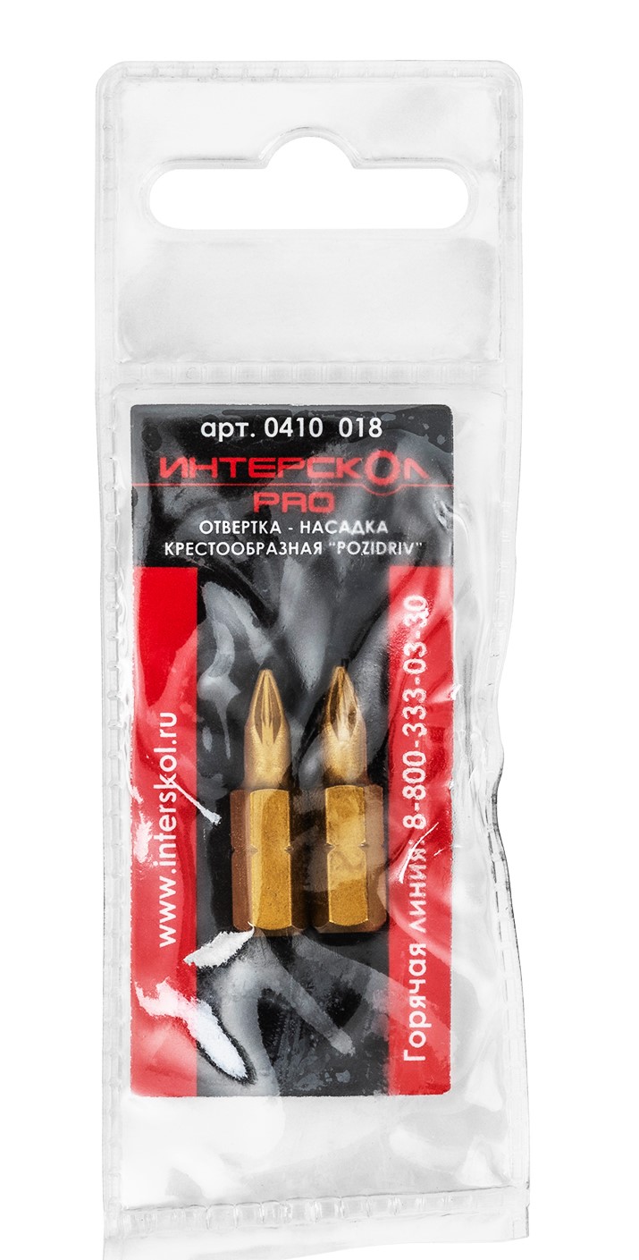 Бита ИНТЕРСКОЛ PZ1, 25 мм хвостовик 1/4", 2 шт. (0410.018)