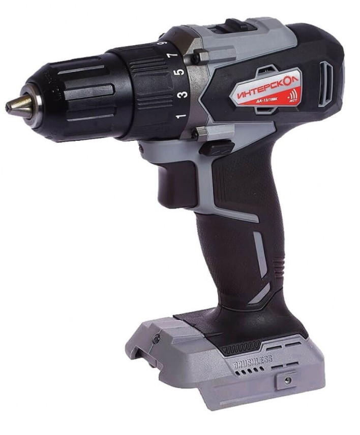 Аккумуляторная дрель-шуруповерт ИНТЕРСКОЛ ДА-13/18ВК 45, 18 В, 1700 об/мин, без АКБ и ЗУ, в кейсе (575.0.0.70)