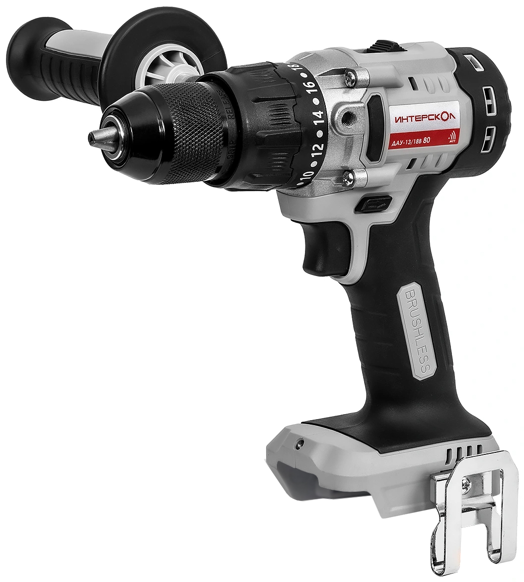 Аккумуляторная ударная дрель-шуруповерт ИНТЕРСКОЛ ДАУ-13/18В 80, 18 В, 1800 об/мин, с АКБ 2 Ач и ЗУ (786.0.0.70-B2C)