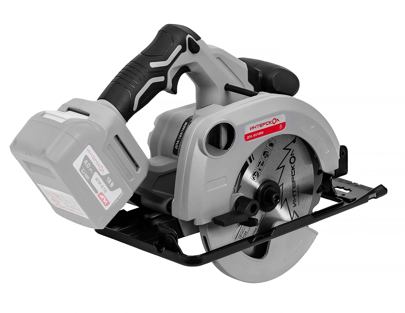 Аккумуляторная дисковая пила ИНТЕРСКОЛ ДПА-165/18ВМ, 18 В, 165 мм, 5000 об/мин, без АКБ и ЗУ (762.0.0.70)