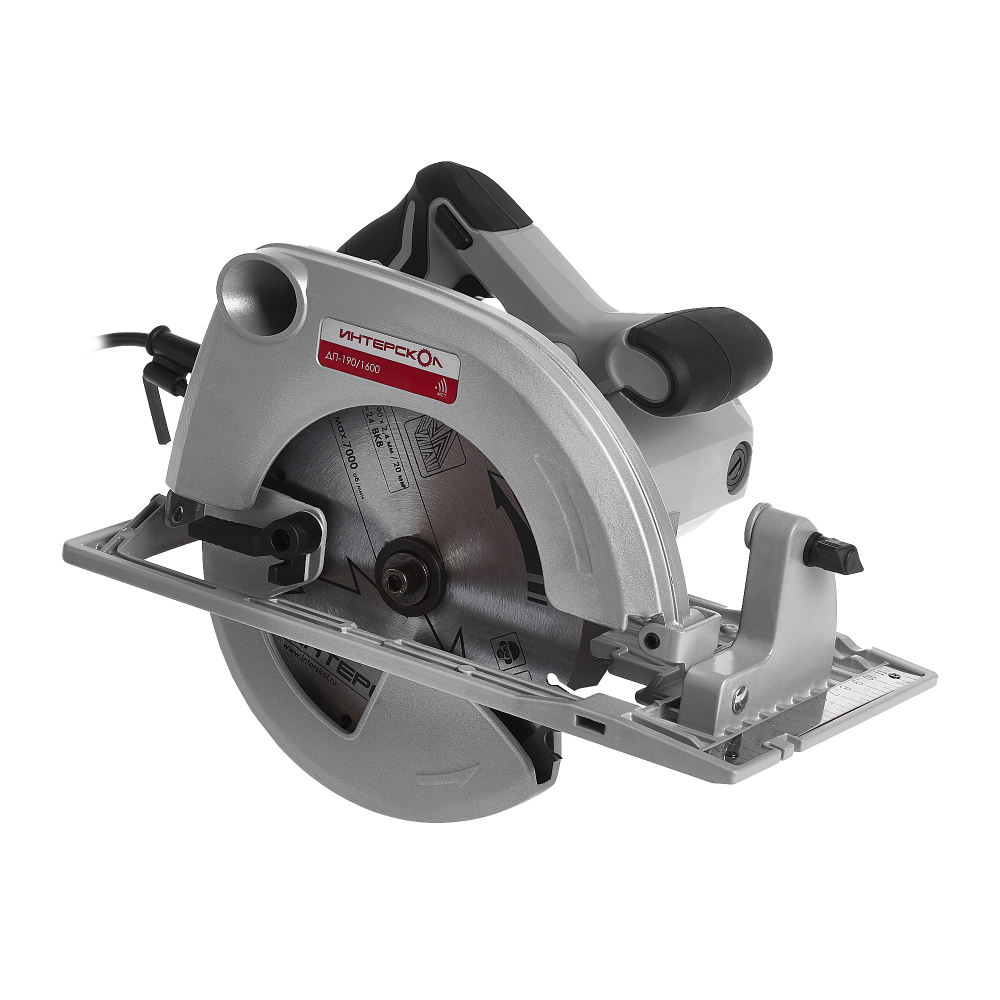 Дисковая (циркулярная) пила ИНТЕРСКОЛ ДП-190/1600, 1600 Вт, 190 мм, 6000 об/мин, 552.1.1.70