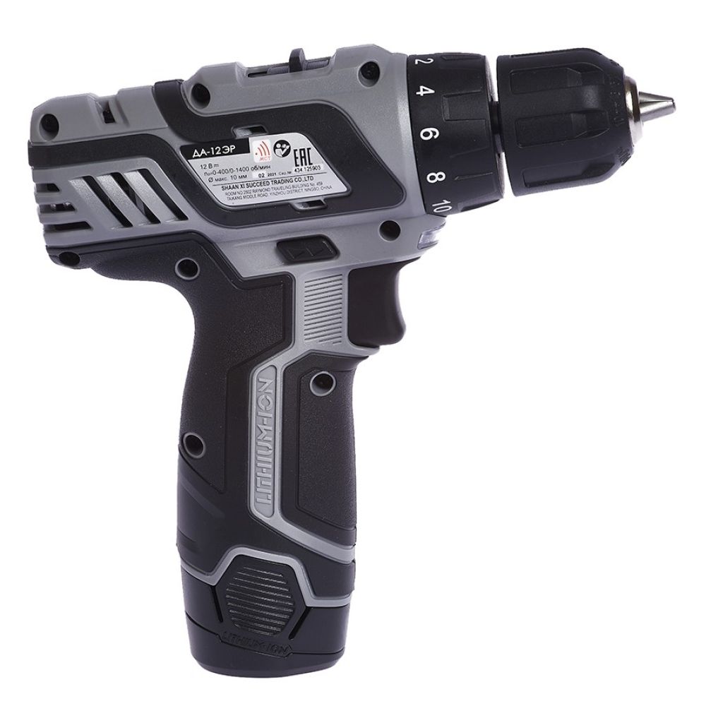 Набор аккумуляторного инструмента ИНТЕРСКОЛ 12 В: дрель-шуруповерт ДА-12ЭР 28 + УШМ-76/12В + 5 дисков, с 2 АКБ 2 Ач и ЗУ