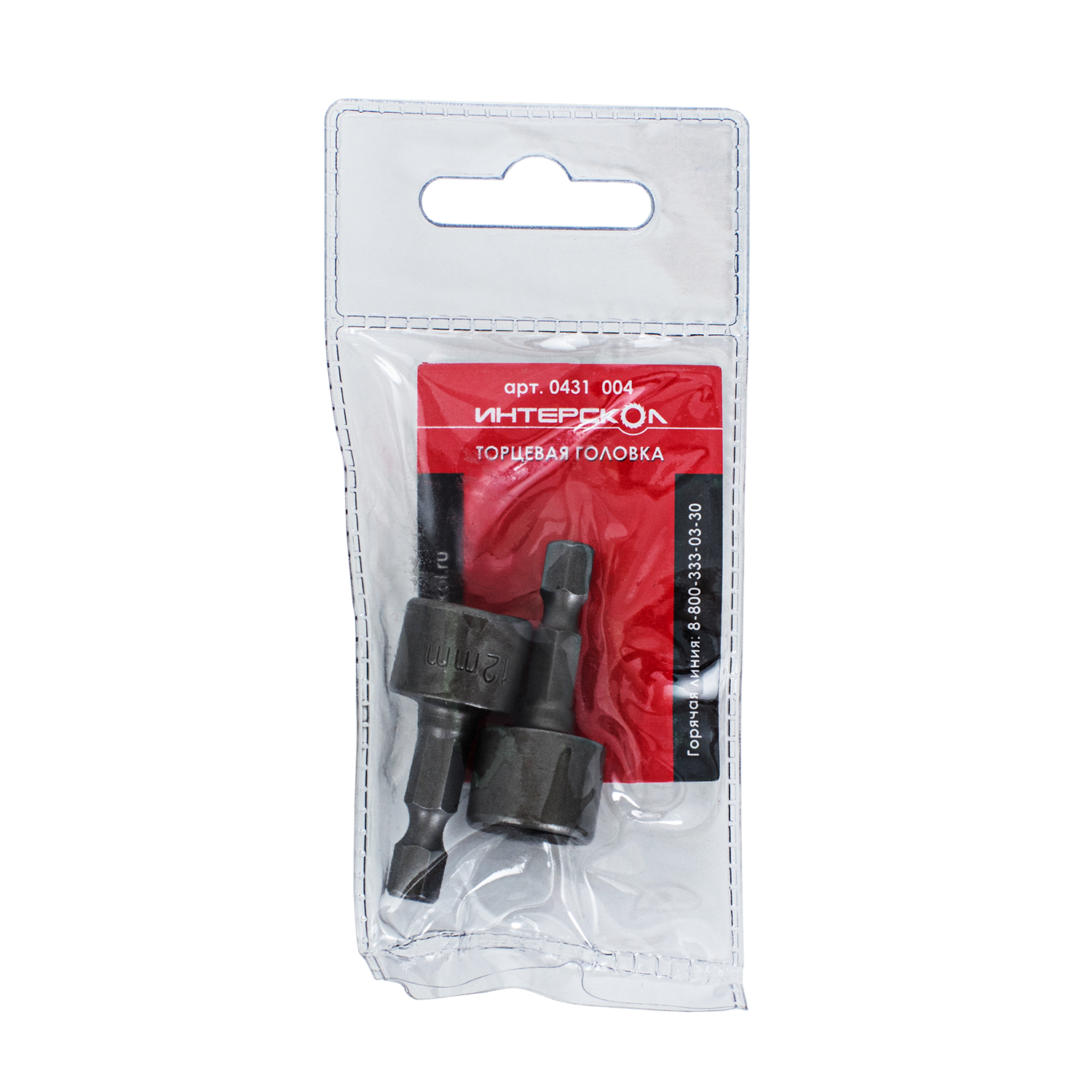Головка торцевая ИНТЕРСКОЛ 12 мм, длина 38 мм, хвостовик 1/4", 2 шт.