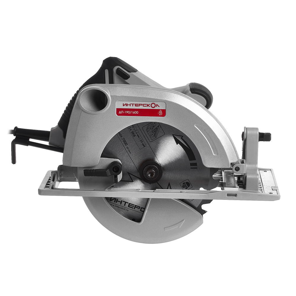 Дисковая (циркулярная) пила ИНТЕРСКОЛ ДП-190/1600, 1600 Вт, 190 мм, 6000 об/мин, 552.1.1.70