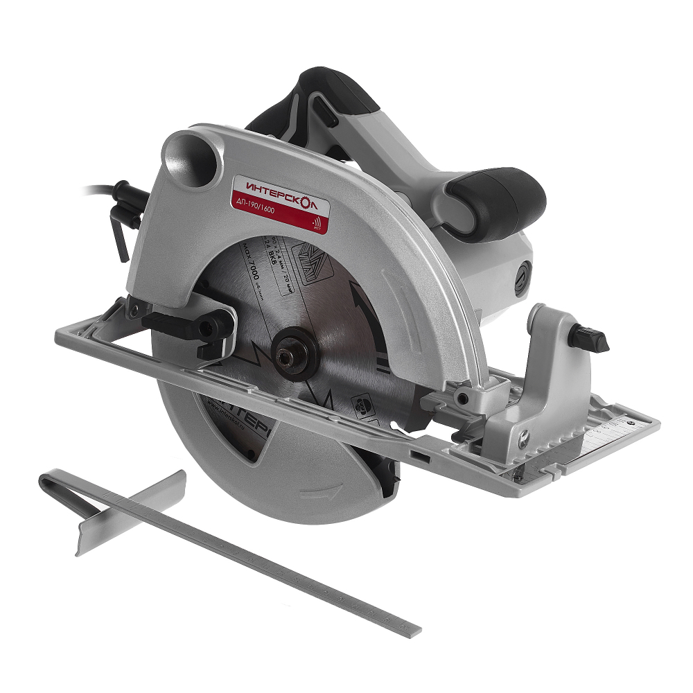 Дисковая (циркулярная) пила ИНТЕРСКОЛ ДП-190/1600, 1600 Вт, 190 мм, 6000 об/мин, 552.1.1.70
