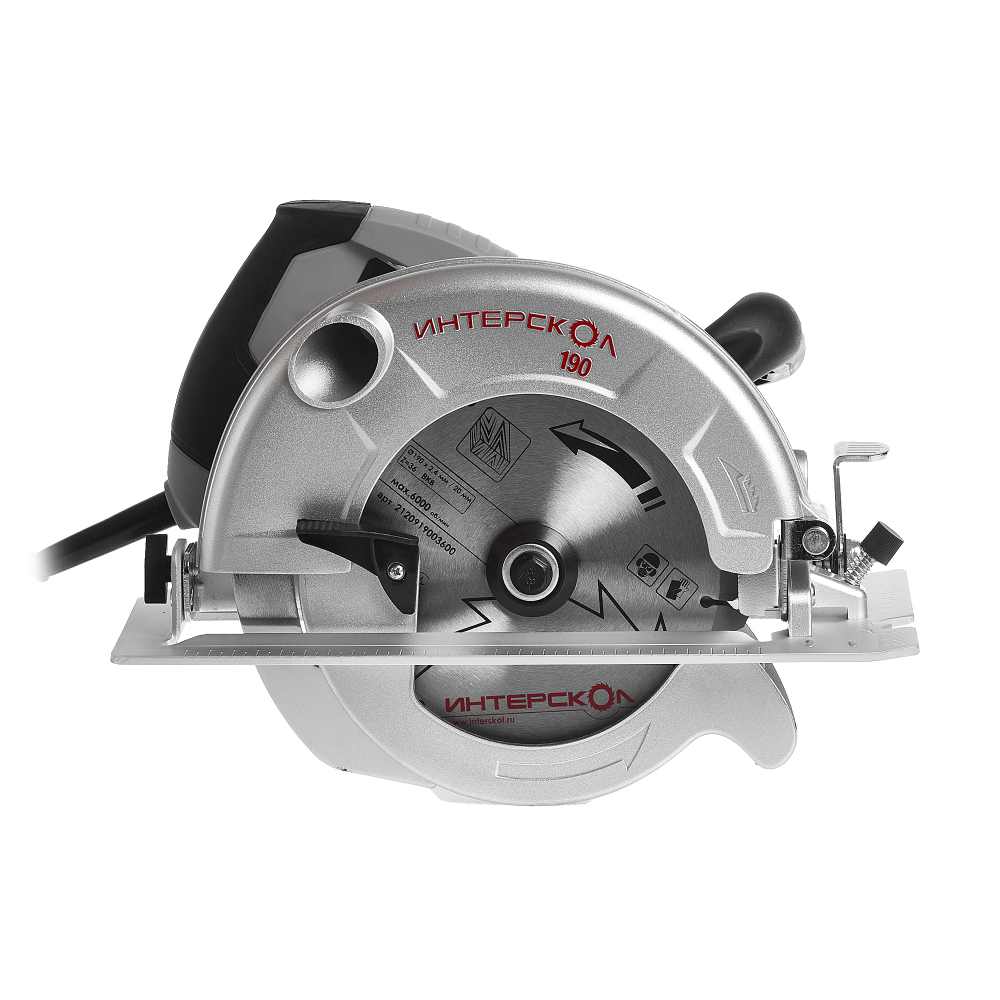 Пила циркулярная ИНТЕРСКОЛ ДП-190/1600М, 1600 Вт, 190 мм, 4800 об/мин (97.1.1.20)
