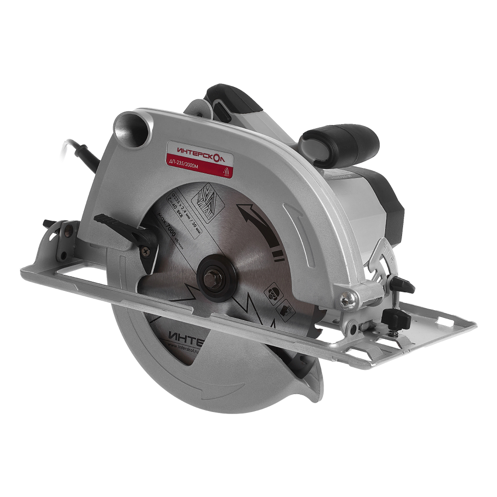 Дисковая (циркулярная) пила ИНТЕРСКОЛ ДП-235/2050ЭМ 2000 Вт, 235 мм, 4500 об/мин, 554.1.0.70