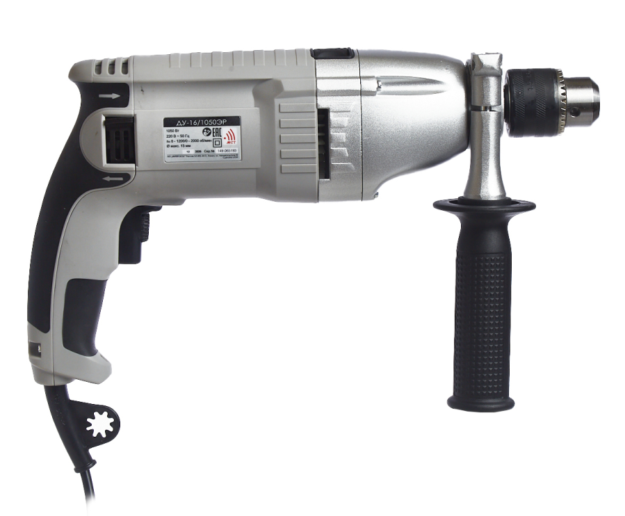 Ударная дрель ИНТЕРСКОЛ ДУ-16/1050ЭР, 1050 Вт, 2000 об/мин, 32000 уд/мин (149.1.3.00)