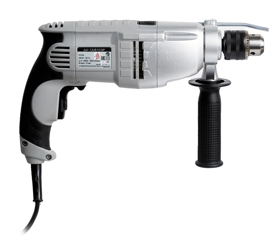 Ударная дрель ИНТЕРСКОЛ ДУ-13/810ЭР, 810 Вт, 2000 об/мин, 32000 уд/мин (150.1.3.00)