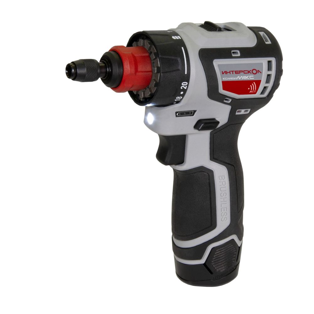 Набор аккумуляторного инструмента ИНТЕРСКОЛ 12 В: дрель-шуруповерт ДА-10/12В 36 + гравер АГМ-12Э +19 сверл, с 2 АКБ 2 Ач и ЗУ