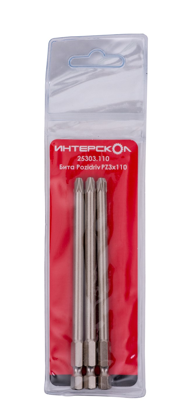 Бита ИНТЕРСКОЛ PZ3, 110 мм хвостовик 1/4", 3 шт. (25303.110)