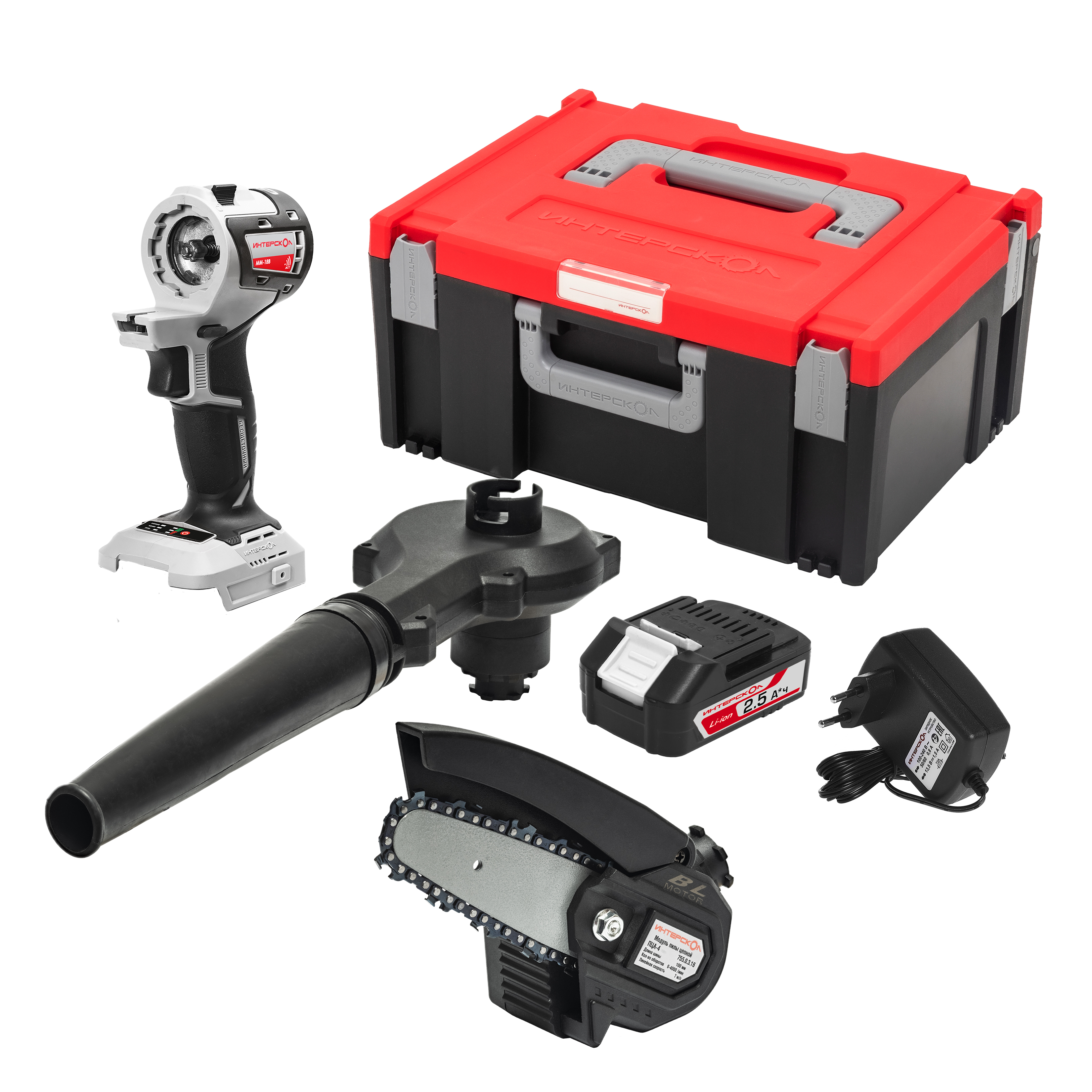 Набор электроинструмента ИНТЕРСКОЛ МультиМАКС "Садовник" (755.2.3.45)